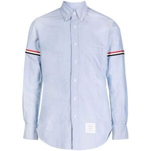 Thom Browne Men Rwb Stripe Cotton Shirt
